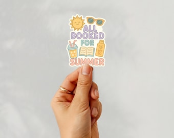 All Booked for Summer Sticker: Waterproof Vinyl Decal for Kindle, Laptop