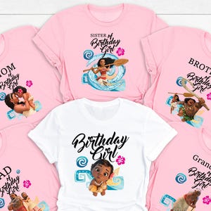 Disney Moana Birthday Family Matching Shirt, Moana 2 Birthday Girl Tee, Mom Dad Moana Shirt, Sister of Moana Girl, Brother of Moana Shirt