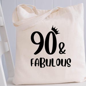 90th Birthday Tote Bag, 90th Birthday Gifts 90th Birthday Party Bulk Gifts Birthday Tote Bag Retro Shoulder Bag Custom Birthday Gifts