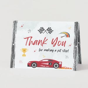TWO Fast 2 Curious | Aniversário com tema de carro de corrida | Cartões de agradecimento | Download digital editável | Cartões dobráveis de 5x3,5 polegadas | Canva