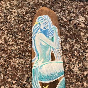 Mermaid combing her hair, hand painted mermaid on wood, custom color mermaid, Mermaid Wall Art, mermaid bathroom,