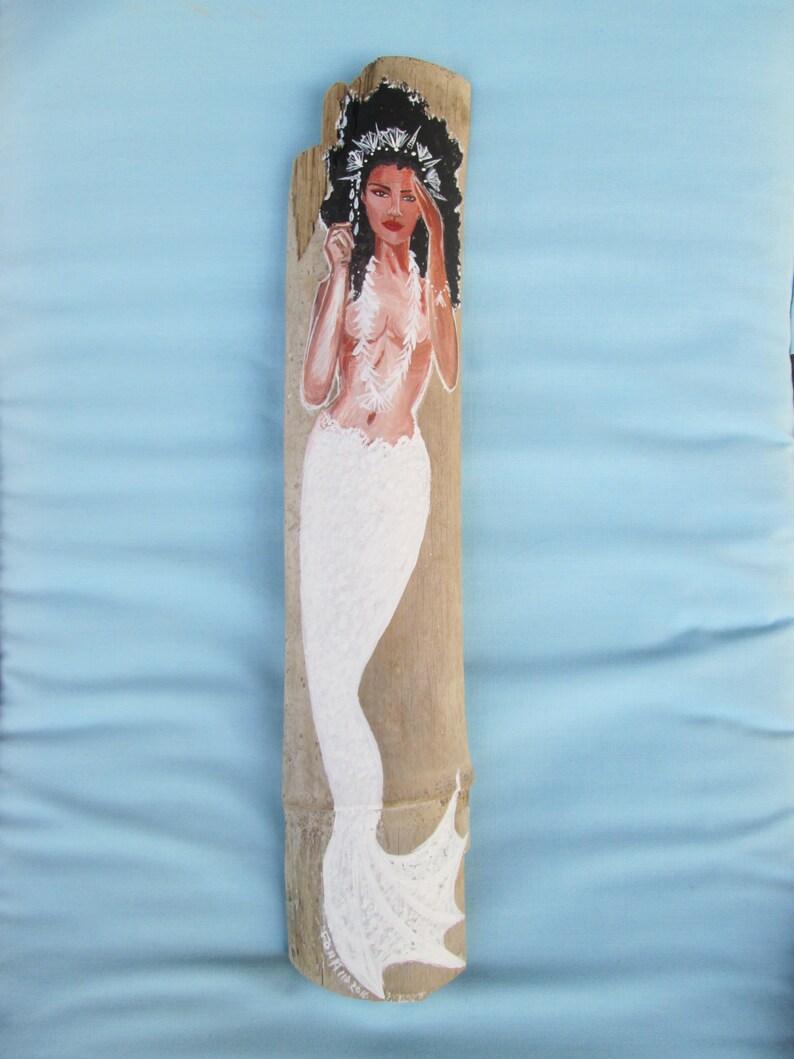 Pintura de sirena original sirena caribeña africana en cedro | Etsy