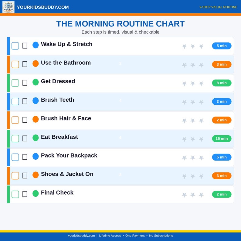 Cl Routine ADHD Morning Routine Chart for Kids | Visual Schedule Printable | Daily ...