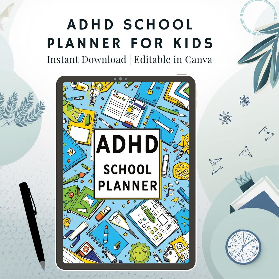 ADHD School Planner for Kids – Printable Daily Planner, Homework ...