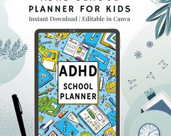 ADHD School Planner for Kids – Printable Daily Planner, Homework ...