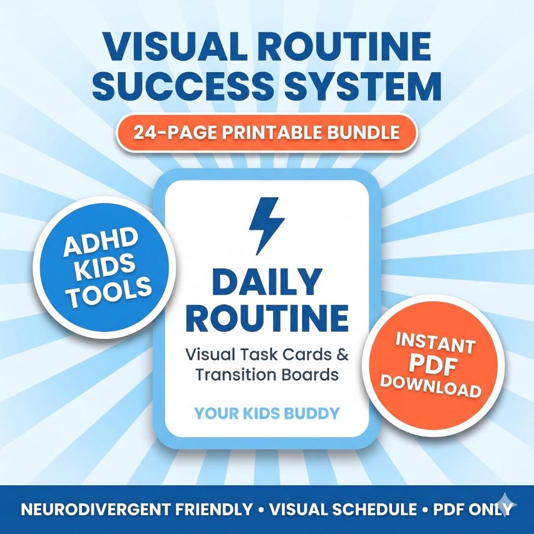 ADHD Visual Schedule for Kids | D Task Cards | Morning & Evening ...