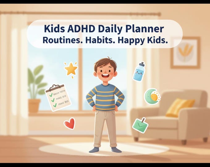 Kids ADHD Planner | Daily Routine, Chore, Visual Schedule (PDF Download ...