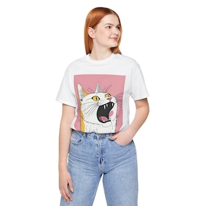 Best Selling Irresistibly Cute: Adorable Cat Line Art Graphic T-Shirt Best Selling Item Popular