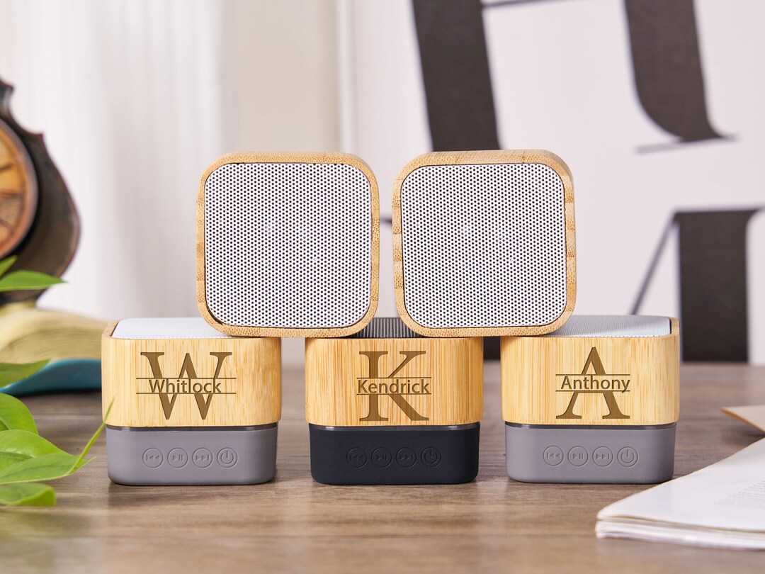 Personalized Bluetooth Speaker for Groomsmen, Custom Engraved Bamboo ...