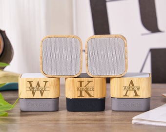 Personalized Bluetooth Speaker For Groomsmen, Custom Engraved Bamboo Bluetooth Speaker, Portable Speaker, Groomsmen Gifts, Anniversary Gifts