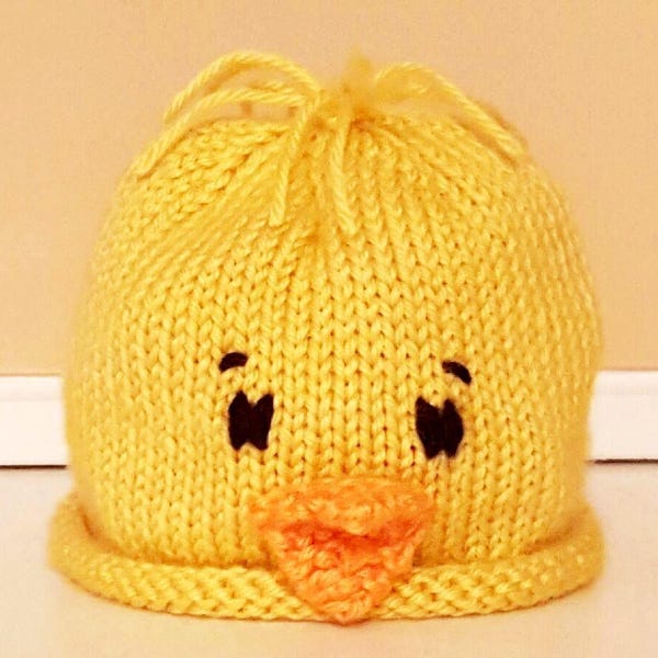 Baby Chick Easter Hat Hand Knit