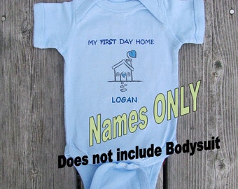 Custom Names on Bodysuits or Tshirts