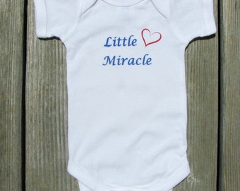 Little Miracle Baby Bodysuit.  White Long Sleeve available
