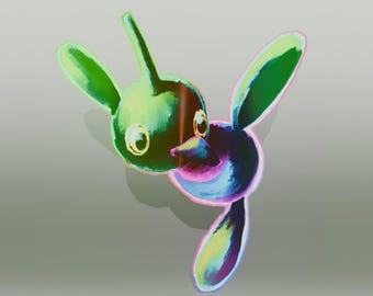 ポリゴンZヘッドビニールステッカー - Etsy 日本