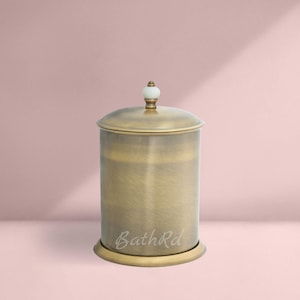 Antique Brass Trash Can,  Luxury Trash Bin, For Bathroom Kitchen and Office