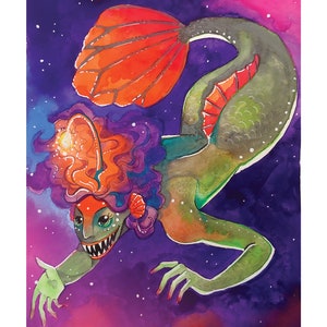 Angler Mermaid Mini Print