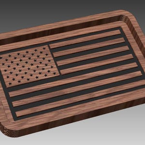 American Flag Tray, U.S. Flag cnc, cnc Router, SVG, AI, DXF, pdf, crv