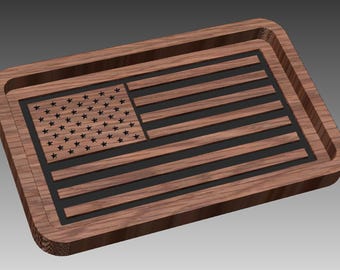 American Flag Tray, U.S. Flag cnc, cnc Router, SVG, AI, DXF, pdf, crv
