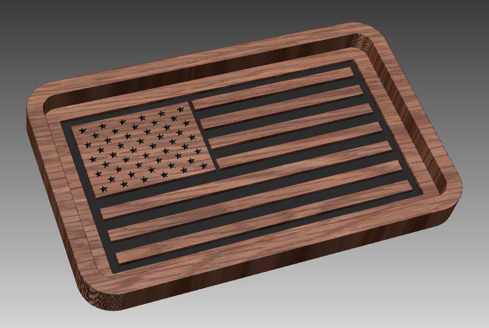 American Flag Tray, U.S. Flag Cnc, Cnc Router, SVG, AI, DXF, Pdf, Crv ...