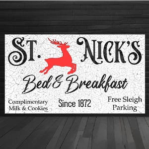 St. Nicks Bed & Breakfast, Kerstmis, kerstbord, CNC, CNC-router, SVG, AI, DXF, pdf, crv, bestand