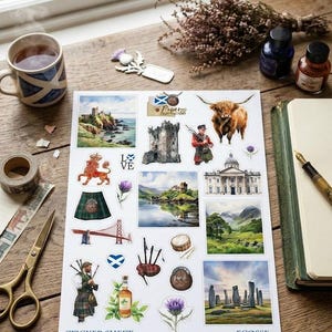 Sheets of Ireland & Scotland self-adhesive stickers: perfect for a photo album, travel journal... image 6
