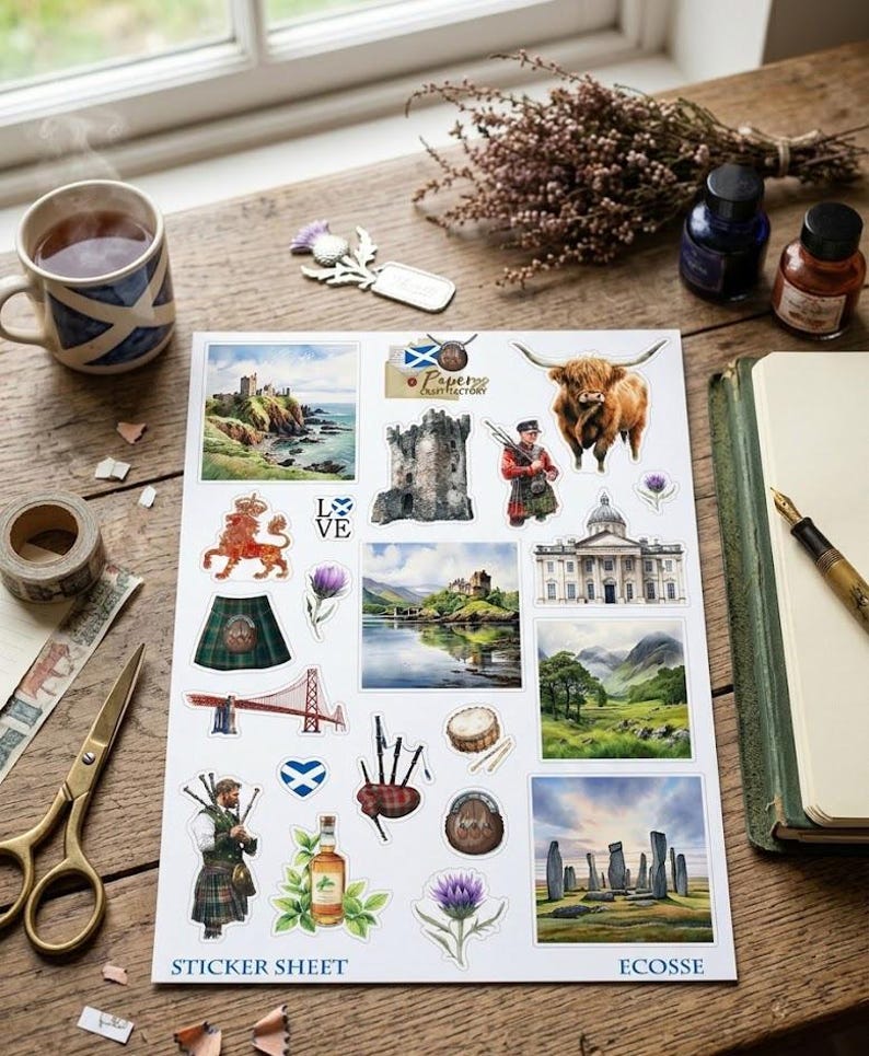 Sheets of Ireland & Scotland self-adhesive stickers: perfect for a photo album, travel journal... image 6