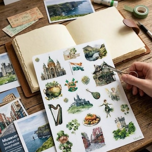 Sheets of Ireland & Scotland self-adhesive stickers: perfect for a photo album, travel journal... image 3