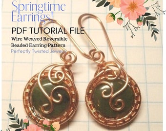 Wire Wrapped Earrings Tutorial: DIY Wire Weave Pattern (PDF Download)