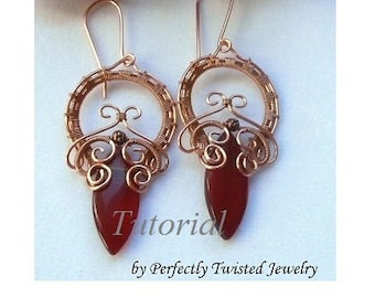 DIY TUTORIAL, Wire Wrapped Earrings, O! My Goddess Earrings, Marquee, Wire Weaved Jewelry Pattern  Perfectly Twisted Jewelry