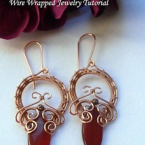 Tutorial de aretes de diosa con alambre envuelto: Patrón de cuentas de marquesina (PDF)