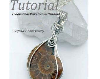 Wire Wrap Cabochon Pendant Tutorial: DIY Jewelry Pattern (PDF)