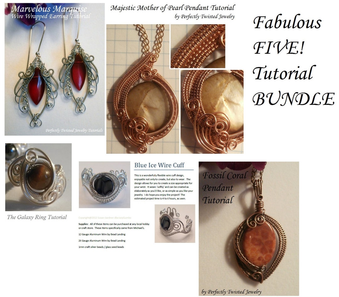 DIY Wire Wrap TUTORIAL Bundle the Fabulous Five Wire Wrap Patterns