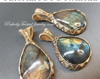 Tutoriel sur le pendentif en forme de larme tissage métallique : modèle de bijoux à faire soi-même (téléchargement PDF)