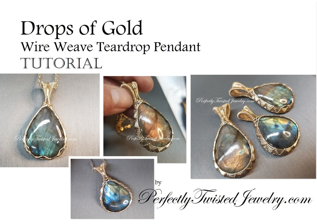 Wire Weave Teardrop Pendant Tutorial Diy Jewelry Pattern Pdf Download