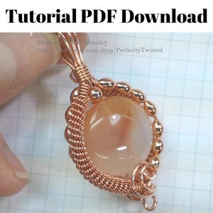 Wire Wrapped Pendant Tutorial: Coiled & Beaded Jewelry Pattern (PDF Pattern)
