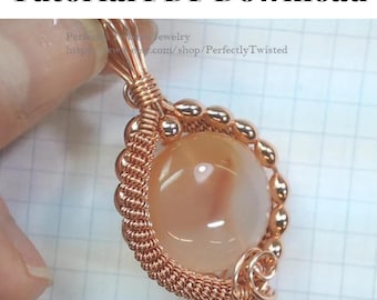 Tutorial de pingente de arame enrolado: padrão de joias enroladas e com contas (padrão em PDF)