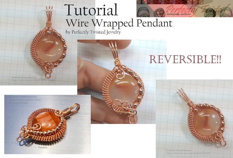 DIY TUTORIAL Wire Wrapped Jewelry Pendant, Beginner to Intermediate Pattern, Making a Wire Coiled and Beaded Pendant, Perfectly Twisted image 1