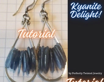 TUTORIAL Earrings, Kyanite Delightful Dangles, Wire Wrapped Beaded Earrings Tutorial