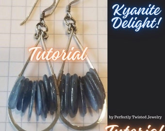 Kyanite Dangle Earrings Tutorial: Wire Wrapped Beaded Design