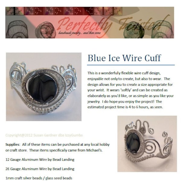 TUTORIAL, Wire Wrapped Blue Ice Cuff Bracelet, DIY, Handmade Wire Jewelry Project  Perfectly Twisted Jewelry
