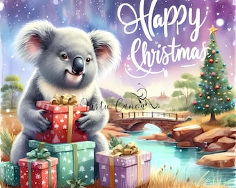 Australische kerstdieren clipartbundel (direct downloaden)