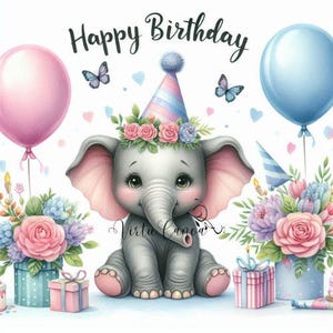 Afrikaanse dieren gelukkige verjaardagsafbeeldingen, bundel 16 verjaardag png Afrikaanse aquarel clipart dierenkaarten, gelukkige verjaardagskaarten direct downloaden