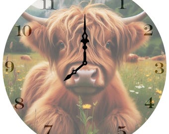 Clock Face Images, Bundle 9, Rooster, Highland Cow and Island PNG,  (Instant Download)