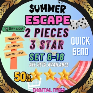 MoGo Summer Escape - 3 Star sticker| 2 pieces| Quick send