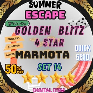 Mogo 4 Star Golden Blitz Sticker -MARMOTA Set 14 (July 28, 2025) l Fast delivery | RESERVE your stickers now l 1 piece
