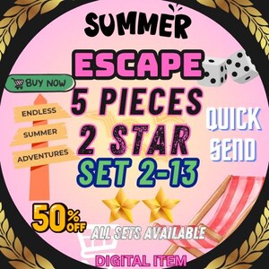 MoGo Summer Escape - 2 Star sticker| 5 pieces| Quick send