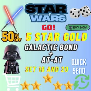 Mogo 5 Star Golden Blitz Sticker - MonopolyGo Galactic Bond  and  AT-AT   (June 22 2025) l Both card-limited time offer!| Quick Send