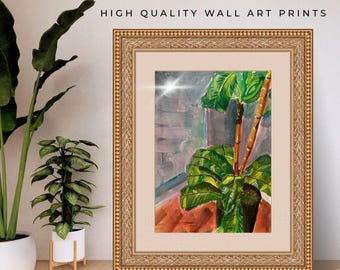 Banana Leaf Print: Modern Tropical Green Wall Art (Digital Download)