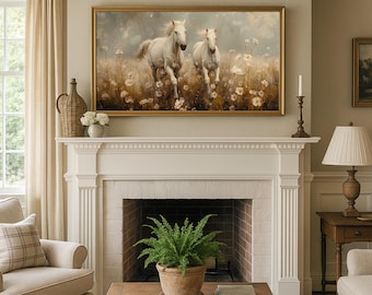 Cornice TV con dipinto di cavalli d'epoca, cornice TV con amante dei cavalli, arte murale rustica western 4K, download digitale, cornice TV Samsung