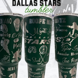 Vaso grabado de los Dallas Stars, regalo para fanáticos del hockey de la NHL